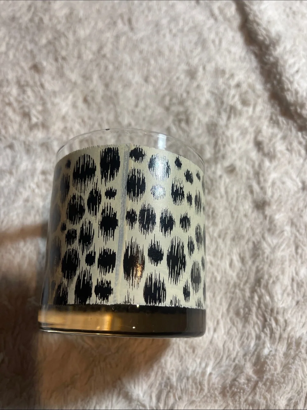 Leopard-Pattern Glass in Black and Cream